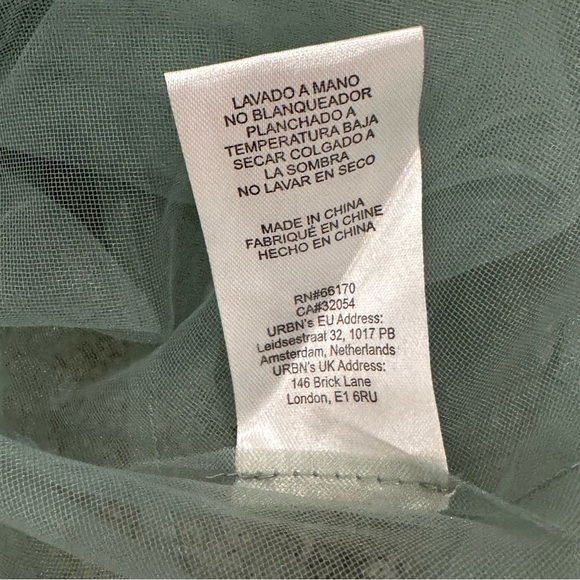 Anthropologie Maeve Sleeveless Sheer Tulle Overlay Duster One Size Green - Picture 9 of 9
